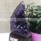 Natural Narrow Shaped Amethyst Geode Uruguay Crystal Cluster Ornaments