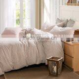 100% Cotton Washed Yarn Dyed Fitted Sheet Set/plaid Design/4pcs/6pcs Set thumbnail-1