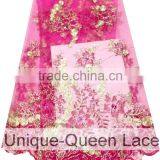Nigeria Embroidered Tulle Lace Fabric/High Quality Elegant Lace Fabric/ Flower Printed Dress Fabric thumbnail-4