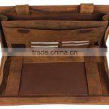 Boshiho Customized Luxury Genuine Leather Portfolio Folder With Zipper