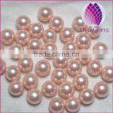 10mm Pink Round Half Hole Natural Shell Pearls Beads for Earring Making thumbnail-1