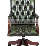Green Chesterfield High Back Study Chair thumbnail-1