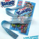 sour blue raspberry flavored gummy belt candy