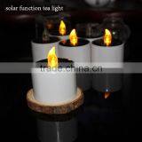 Solar Power Rechargeable LED Tealight Candle Flameless,Amber Yellow Light,Perfect Table Top Decoration For Home,Restaur thumbnail-2