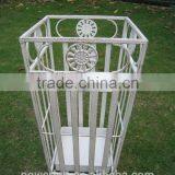 Retro Style Metal Umbrella Stand Vintage/antique White Color in Fantastic Shape thumbnail-1