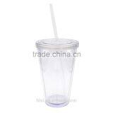 Wholesale Clear Plastic Disposable Straw Cup With Lid, IML Custom Logo Printed Cup With Straw thumbnail-6