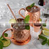 Moscow Mule Mug 100% Copper Set of 2 | Hammered Copper Mug thumbnail-1