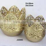 Aluminium Lotus Votive With Hand Cut Patterns in Brass Finish Can be Made in Other Finish thumbnail-1