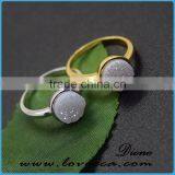 925 Natural Stone Silver Ring Wholesale 8mm Agate Rings thumbnail-4