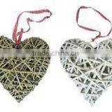 Hanging Wicker Heart for Wedding Party Decoration With Gingham Ribbon thumbnail-1