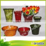 New arrival discount sale modern metal / wicker basket flower pot