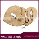 4 Pieces Set Cheese Knives With Bamboo Wood Handle Steel Stainless Cheese Slicer Cheese Cutter (Round Bamboo Handle) thumbnail-4