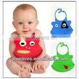 Cute Cartoon Coloful Easy Clean Simple Rubber Baby Bib thumbnail-1