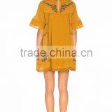 Hot Sale Embroidery Tunics Latest Design Women Summer Mini Dress thumbnail-2