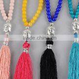 Japa 108 Mala Beads Chakra Necklace Hand Knotted Necklace With Tassels thumbnail-1