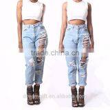 Simple Pants Hole Torn Female Jeans Women's Cool Denim Pants Straight Jeans for Girl Destroyed Casual Pants thumbnail-4