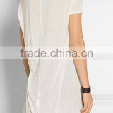 White Blank v Neck Short Sleeve Oversized T-shirt thumbnail-3