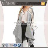 Fashionable 3/4 Sleeve no Button Custom Design Stripe Knitted Wholesale Poncho thumbnail-1