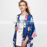 VARIOUS COLORS Floral Print Ladies Elegant Long Sleeve Kimono thumbnail-5