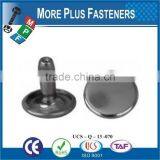 Made In Taiwan Double Capped Rivets Gilt Brass Medium Black Steel thumbnail-1