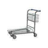 Wire Metal Warehouse Trolleys With 4 Swivel 5 Inch Wheels , 150KGS For Lower Platform