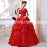 HS1622 Latest Cheap Plus Size Maternity Puffy Ruffle Ball Gown Bridal Wedding Dress thumbnail-4