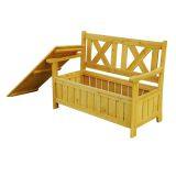 Brown Wooden Outdoor Storage Bench thumbnail-1