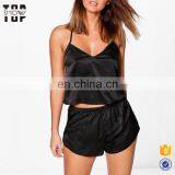 China Suppliers pj Set Women Sexy Nightwear Women Lace T Back Vest Pajama Sets thumbnail-1