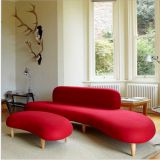 Luxury modern furniture fabric half moon living room sofas