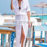 Черно-белая летняя женская одежда для плюс-размера: паховые накиды, белая хлопковая туника, пляжный плащ, купальник-комбинезон, купальник-бикини с накидкой для женщин thumbnail-3