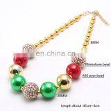 Christmas Chunky Necklace Set Necklace + Bracelet 2pcs Girl Bubble Beads Boutique Jewelry Sets thumbnail-2