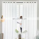 Wholesale Ready Made Modern Solid Color Half-shading Silk Velvet Decoration Fabric Curtain for Living Room thumbnail-2