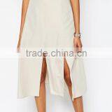 Soft Wrap Midi Skirt With Splice. Custom Skirt, Women Clothes Guangzhou OEM,china Factory thumbnail-3