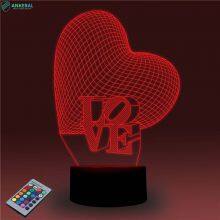 Love Heart 3D Atmosphere Night Light Fantastic Creative New Designs thumbnail-4