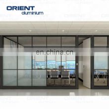 hot sales nice quality anodized modern tempered glass office partition aluminum profiles