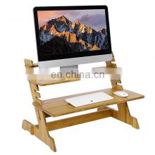 Bamboo monitor riser Stand Steady Up Adjustable Height Desktop Laptop Workstation