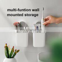 Bathroom Non-trace Stick Wall Mounted Organizer Toothbrush Rack Shelf Toothpaste Display Bathroom Storage Racks thumbnail-2