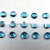 Swiss Blue Topaz 5x5 mm Round Faceted Cabochon thumbnail-1