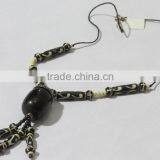 Handmade Bone Horn Charm Necklace Tribal Art Beaded Jewelry thumbnail-6
