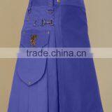 Active Men Purple Utility Modern Kilt Made Of Fine Quality Poly Cotton Material thumbnail-1