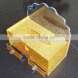 Gold Tissue Box Cover Acrylic Plexiglass QCY-TB-5