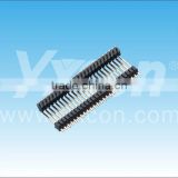 Gold plated 1.27mm pitch dual layer single row male pin header