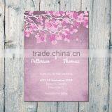 Hot Sale Charming Romantic Purple Wedding Invitations With Rose Pattern thumbnail-2