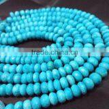 AAA QUALITY TURQUOISE FACETED RONDELLE LOOSE GEMSTONE BEADS thumbnail-2