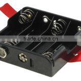 BH347-R Battery Holder,4 "AA" Battery Holder With Snaps and Ribbon,4 AA Battery Holder