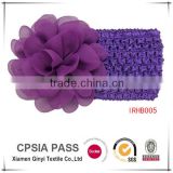 1.5 inch handmade knite crochet elastic baby flower headband