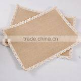 Square Crochet Coasters With Lace Trims,hot Burlap Fabric Crochet Doilies thumbnail-6