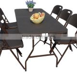 outdoor used 6FT Folding in half table with Rattan Design