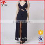 Latest Designer Cross Over Cut Out One Piece Long Maxi Dress thumbnail-1