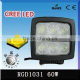 Square 60w Offroad Led Work Light RGD1031 9-32v DC High Quality Led Work Light.led Fog Light